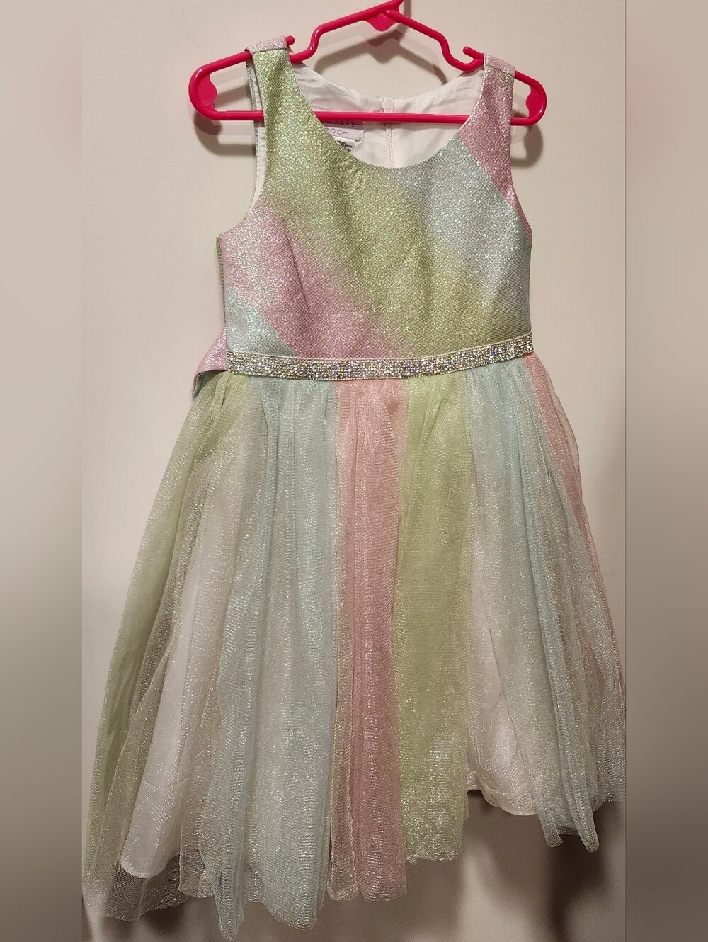 iris & ivy Pastel Sparkle Tulle Dress in Pink, Mint & Light Blue